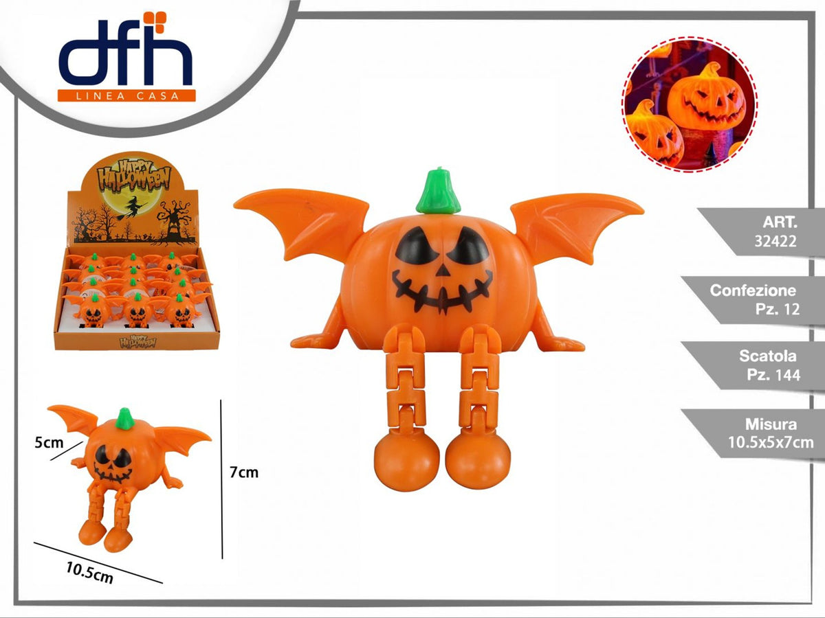 Zucchetta luminosa Halloween con ali e gambe snodate