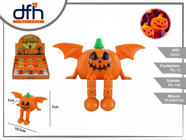 Zucchetta luminosa Halloween con ali e gambe snodate