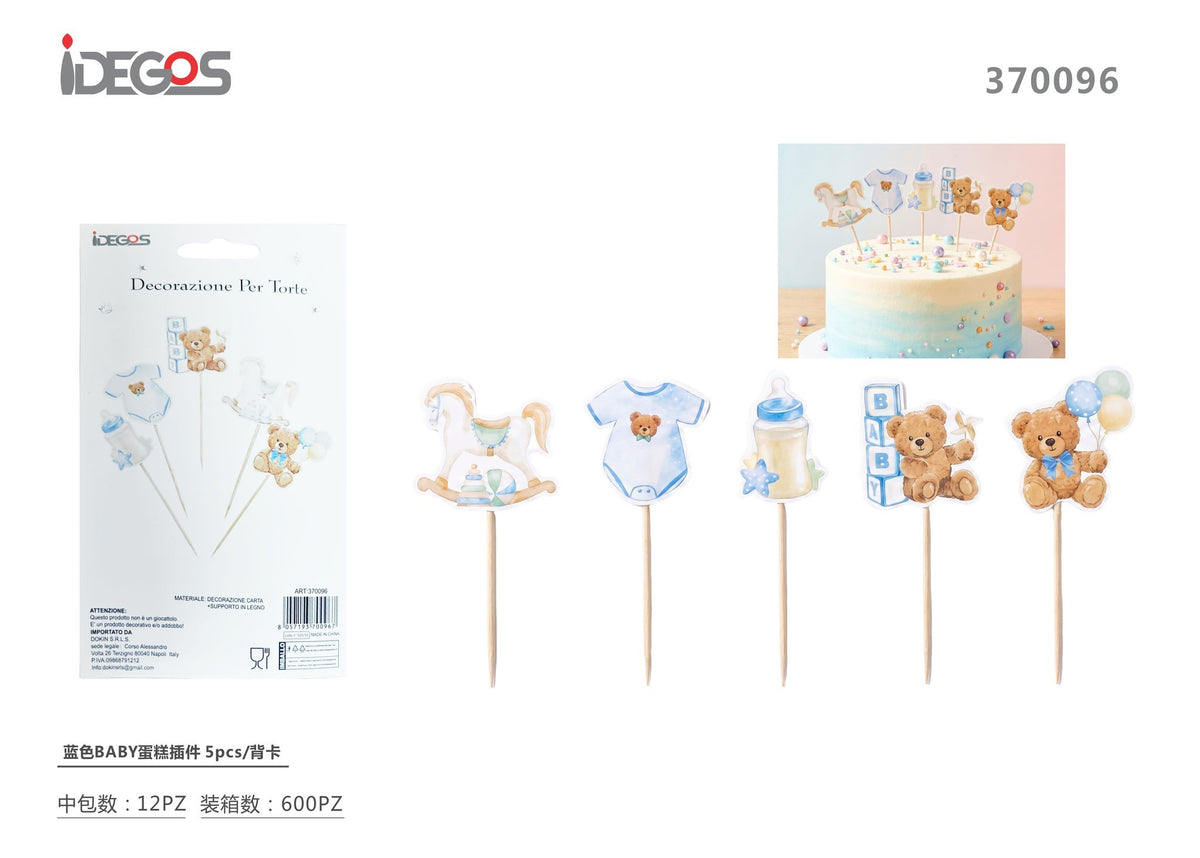 Decorazioni per torta Baby, 5 pezzi