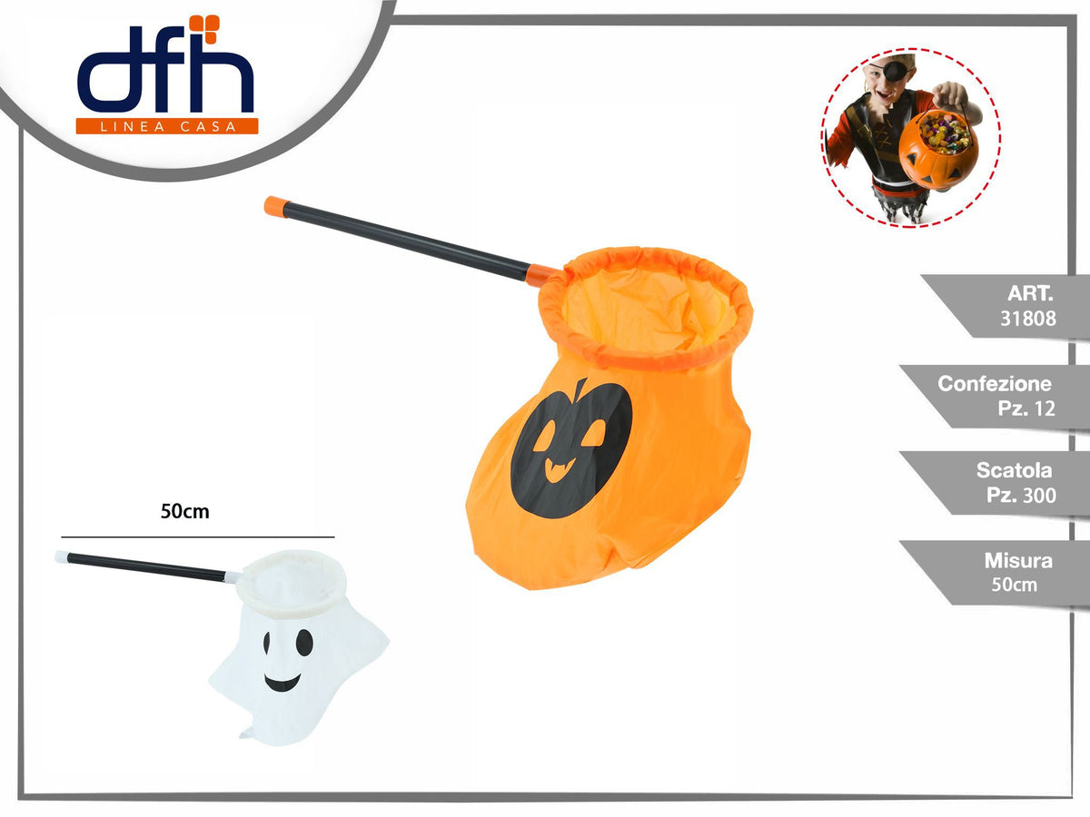 Sacchetto portadolci Halloween con manico 50 cm