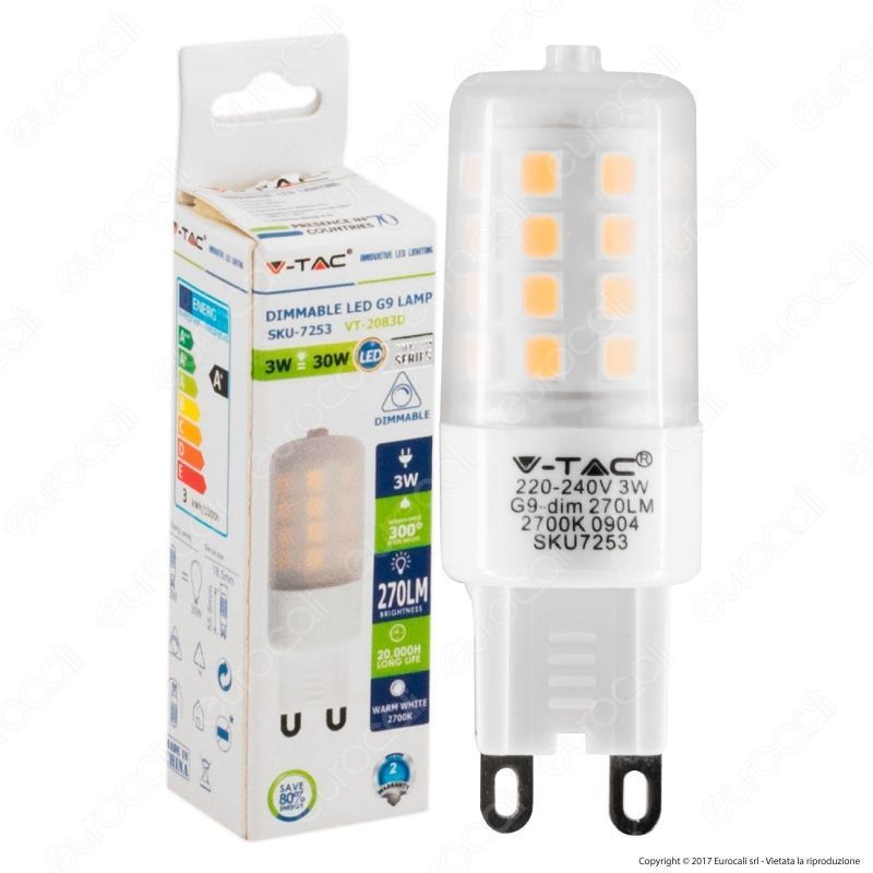 Lampadina LED V-TAC G9 3 W 2700 K dimmerabile