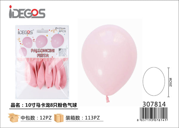 Palloncini in lattice pastello, 8 pezzi, serie 2,2 g