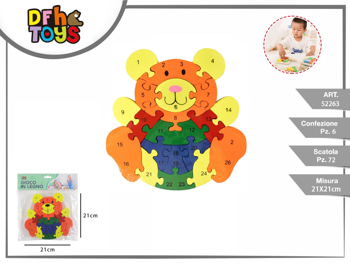 Puzzle in legno orsetto 21 × 21 cm
