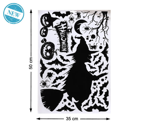 Adesivi Halloween neri con strega 50 × 35 cm