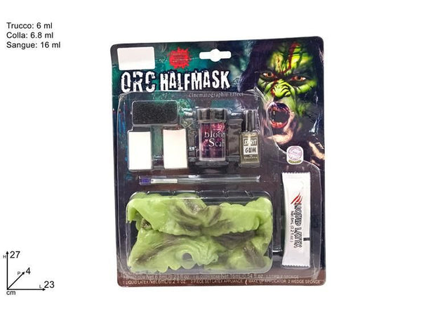 Set trucco Halloween con maschera da orco
