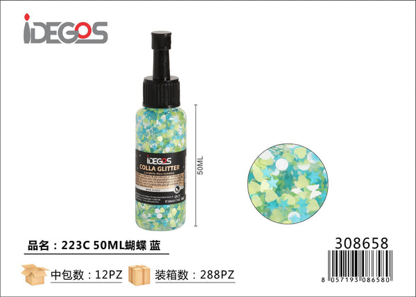 Colla con glitter a farfalla 223C, 50 ml