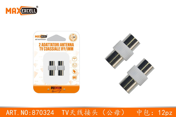 2 Adattatore Antenna TV 1FF+1MM