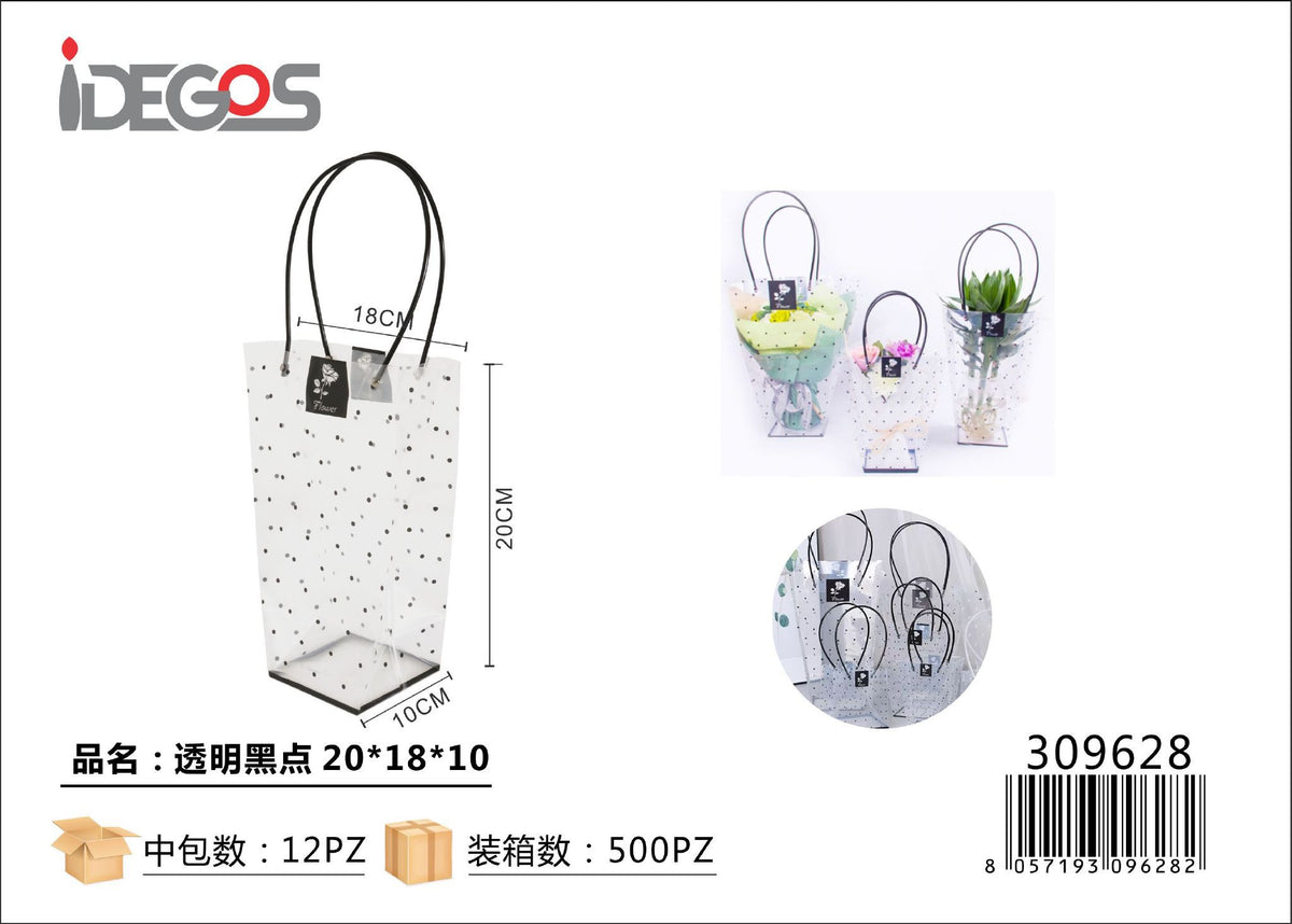 Shopper trasparente in PVC a pois