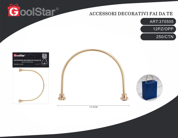 Manico ad arco per borsa con attacchi a fiore – 13,5 cm