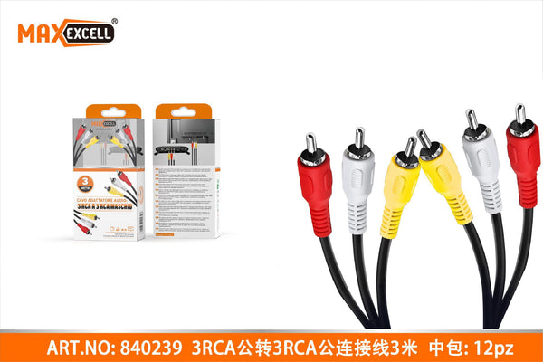 Cavo Audio 3 RCA a 3RCA Maschio 3M