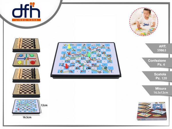 Gioco da tavolo 5 in 1 compatto