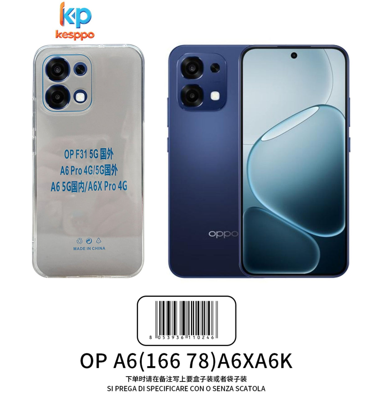 Custodia per OPPO A6 / OPPO A6X / OPPO A6K – trasparente