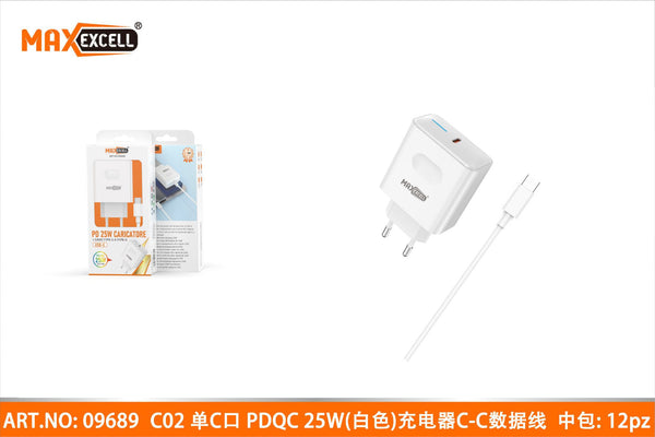 Caricatore da Muro PDQC25W con Cavo C-C