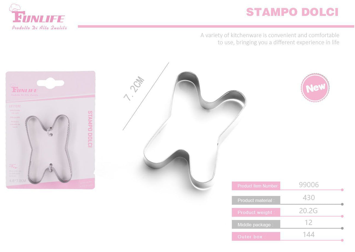 Stampo per biscotti a forma di lettera X