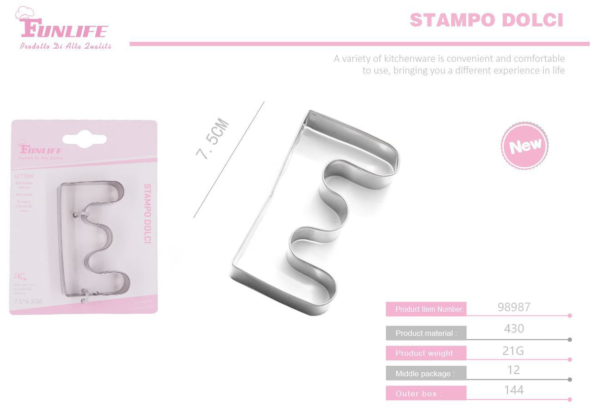 Stampo per biscotti a forma di lettera E