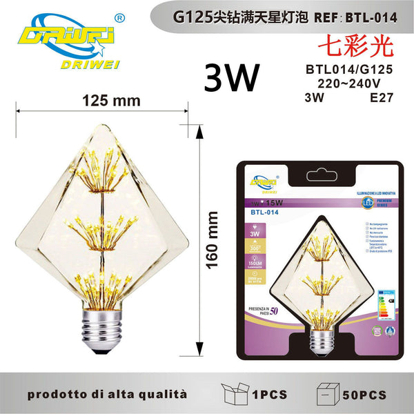 Lampadina decorativa a filamento — BTL-014, 3 W, E27