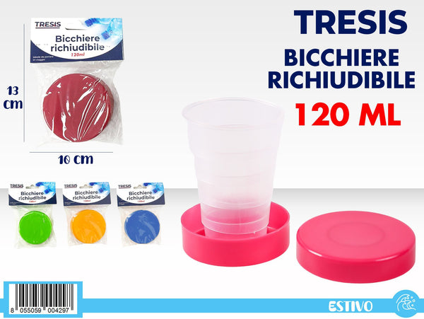 TRESIS BICCHIERI RICHIUDIBILE 120ML PLASTICA