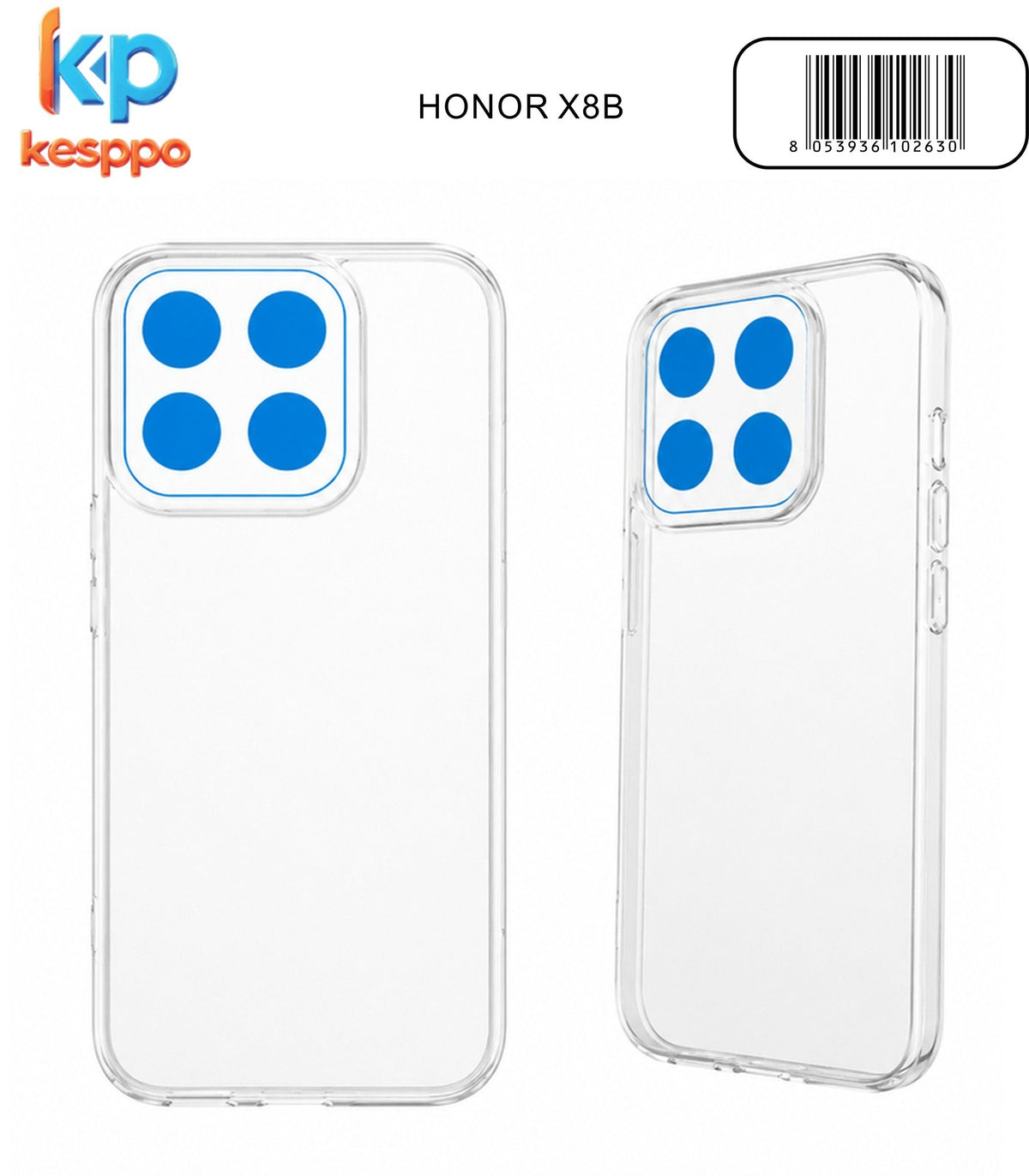 Custodia per Honor X8B – trasparente, in silicone, con aperture sagomate