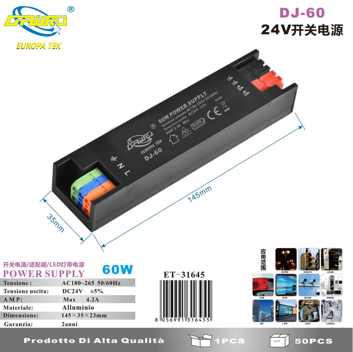 Alimentatore per illuminazione — 24 V