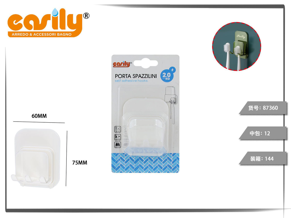 Portaspazzolini adesivo bianco