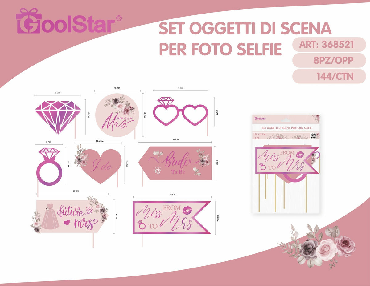 Set oggetti di scena per foto selfie