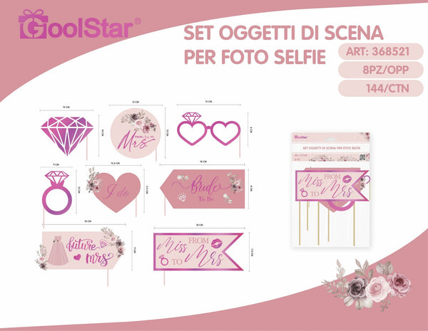 Set oggetti di scena per foto selfie