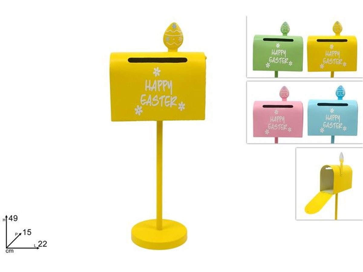 Cassetta postale decorativa Happy Easter in metallo