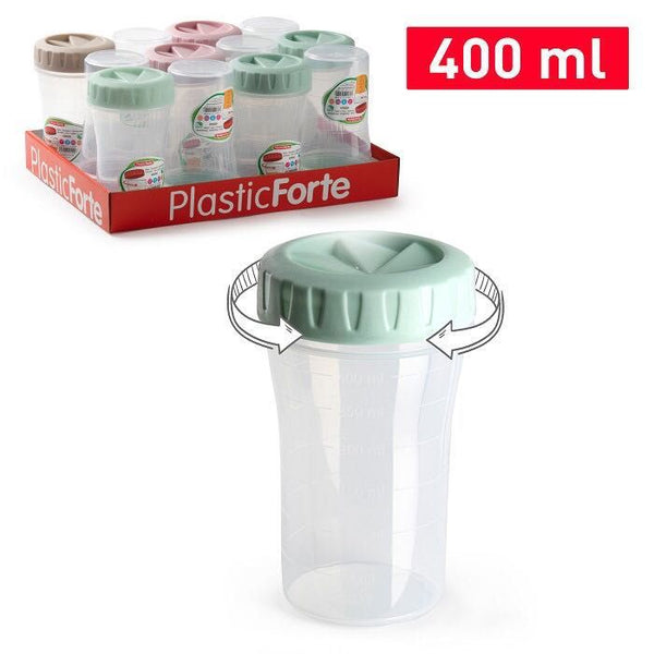 BARATTOLI PLASTICA 400ML 8X8X1.5CM