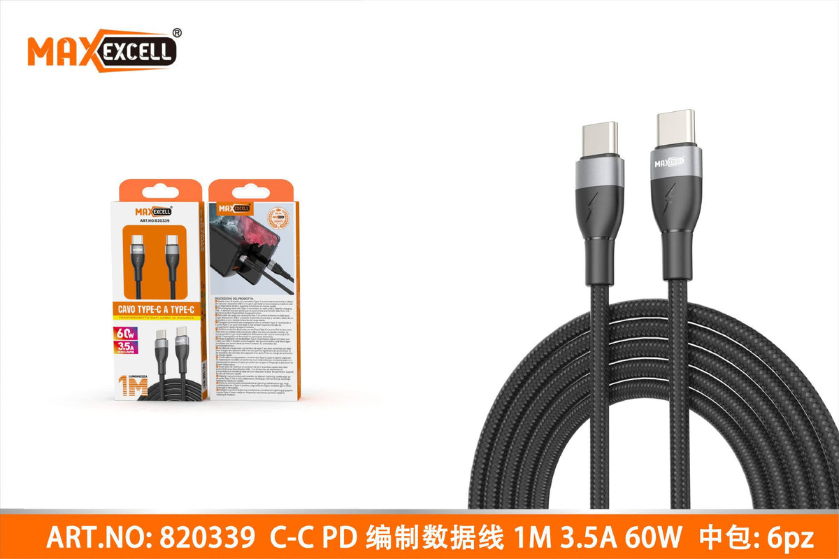 Cavo TYPE-C a TYPE-C PD 1M 3.5A 60W