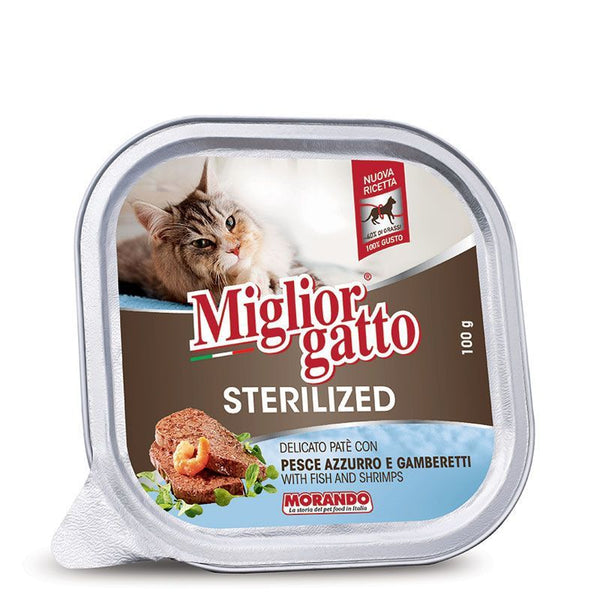 Paté per gatti Migliorgatto Sterilized pesce e gamberetti 100 g