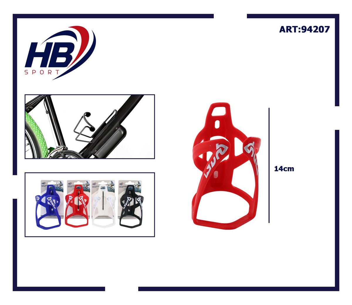 Portaborraccia per bicicletta da 14 cm, colori assortiti