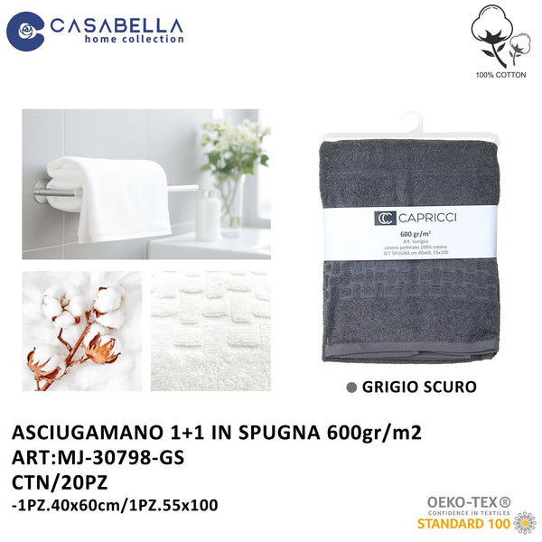 Asciugamano 1+1 Grigio Scuro
