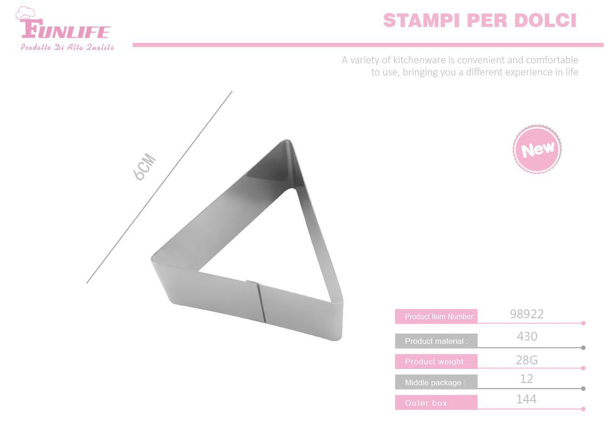 Stampo per biscotti, forma triangolare, serie 4H