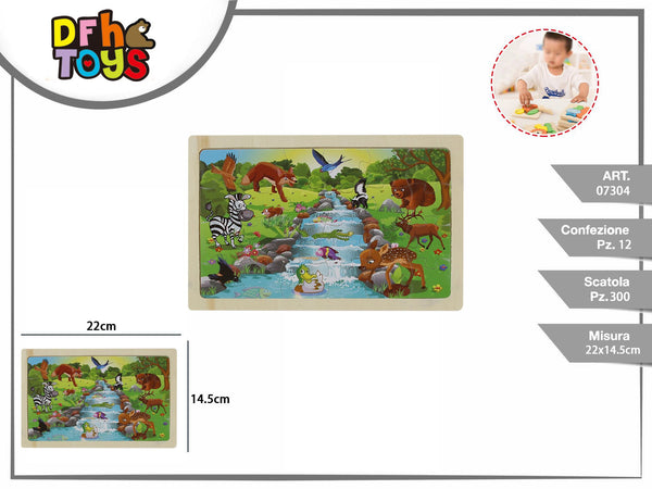 Puzzle in legno con animali da 24 pezzi