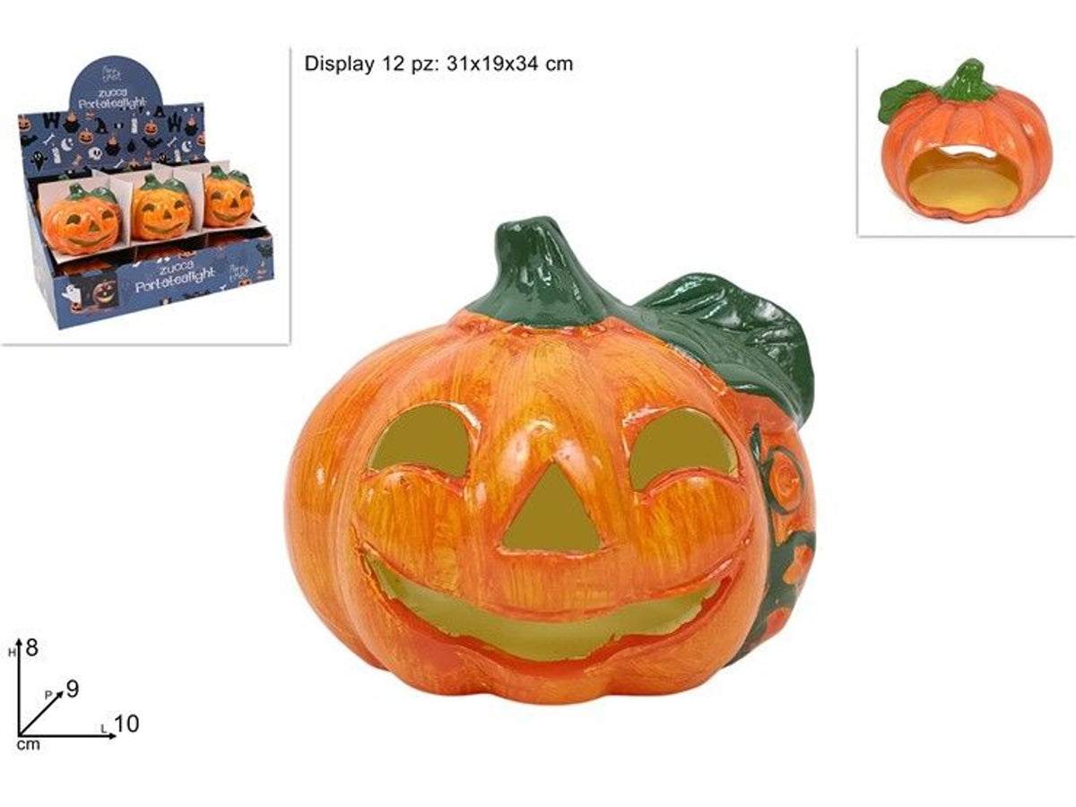 Portatealight Halloween a zucca da 10 cm