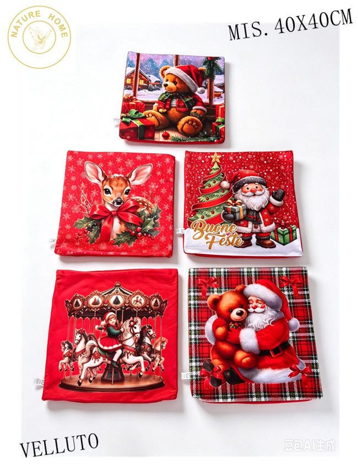 CUSCINO VELLUTO NATALE ACF