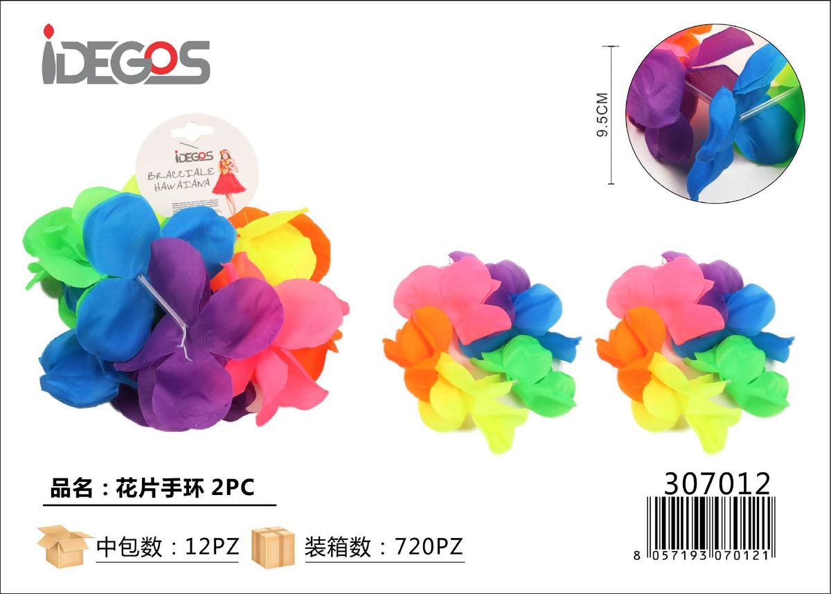 Bracciali hawaiani multicolore, 2 pezzi