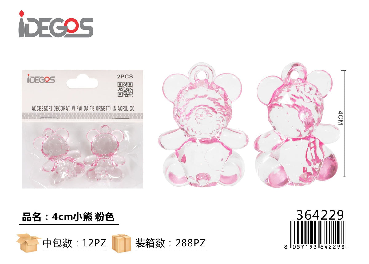 Decorazione Orsetto in acrilico, 4 cm