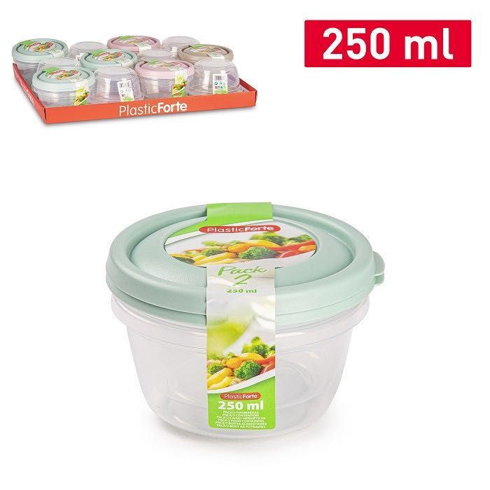 SET 2 CONTENITORE TONDO 250ML 11.5X11.5X5.5CM