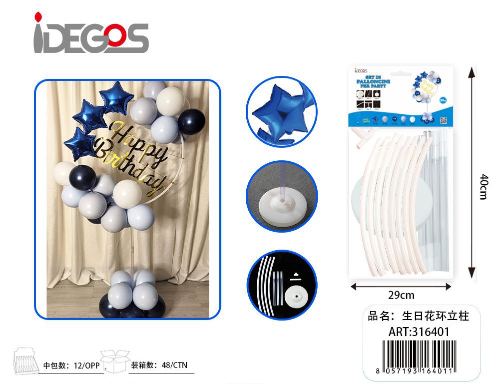 Bouquet da terra di palloncini macaron celesti e azzurri