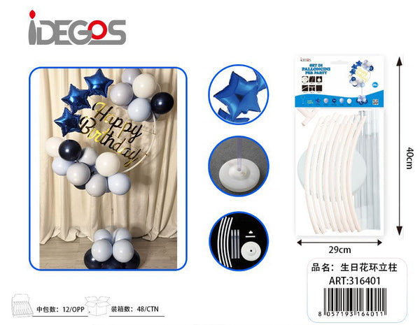 Bouquet da terra di palloncini macaron celesti e azzurri