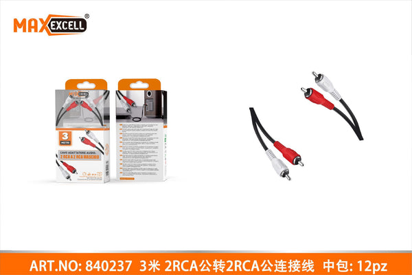 Cavo Audio 2 RCA a 2 RCA Maschio 3M