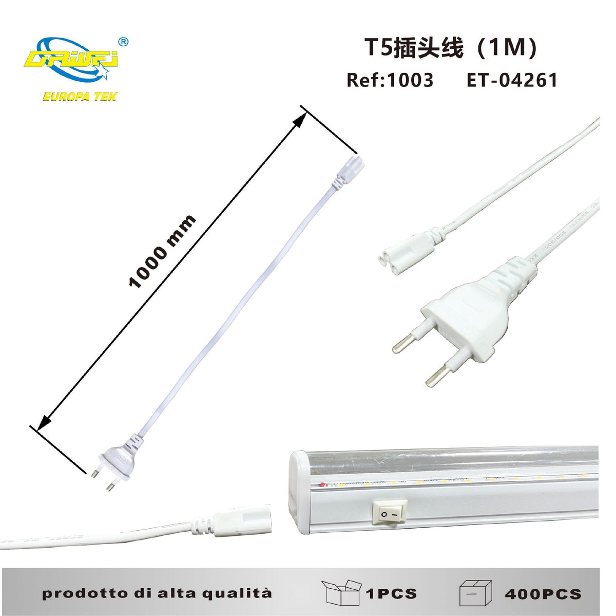 Cavo di alimentazione per lampada T5