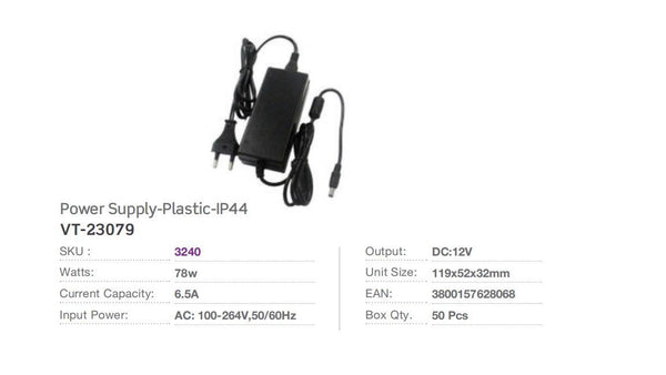 Alimentatore LED 78 W 12 V IP44