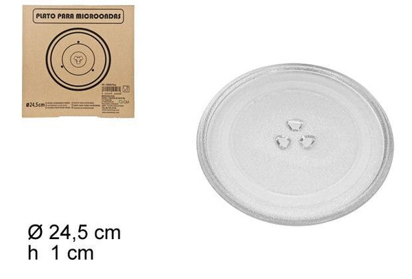 C.M PIATTO GIRADISCHI IN VETRO PER MICROONDE 24.5CM