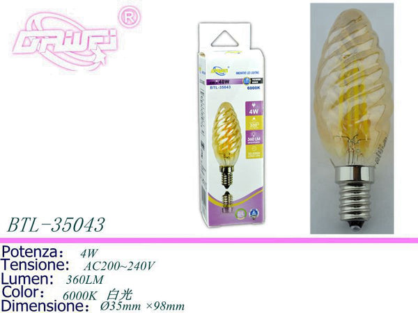 Lampadina decorativa a filamento — 4 W, 6000 K, E14