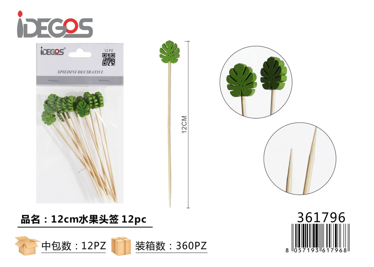 Spiedini decorativi Frutta, 12 cm, 12 pezzi