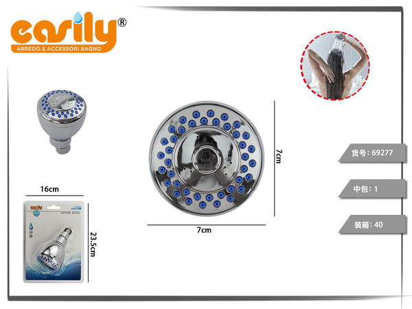 Soffione doccia compatto con ugelli blu