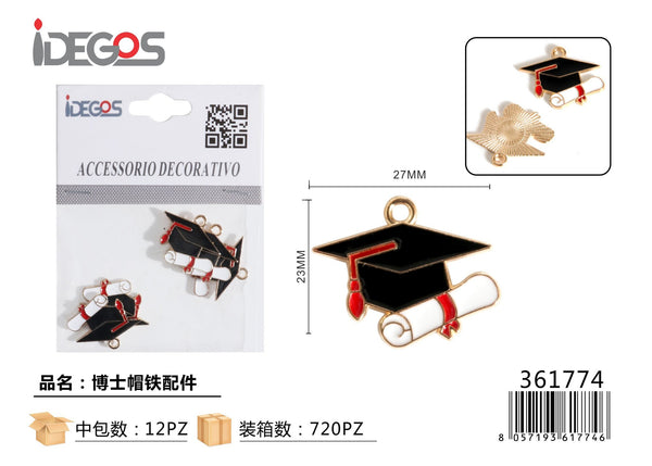 Decorazione Cappello di laurea in metallo