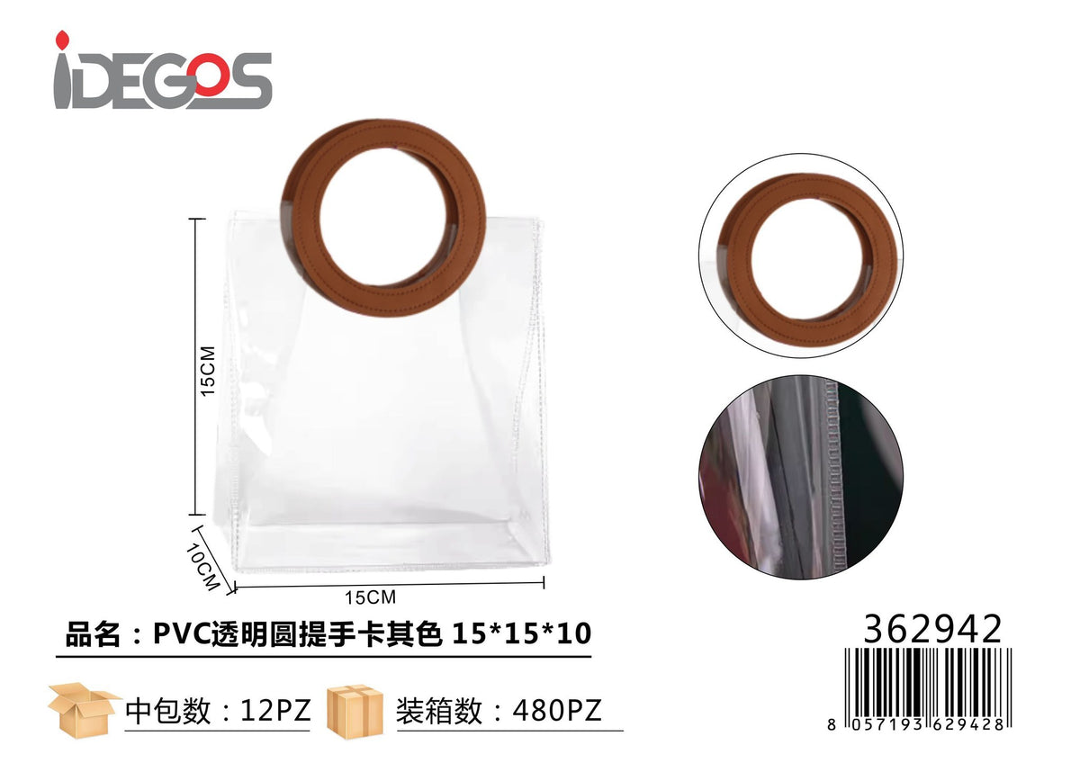 Sacchetto regalo trasparente in PVC con manico